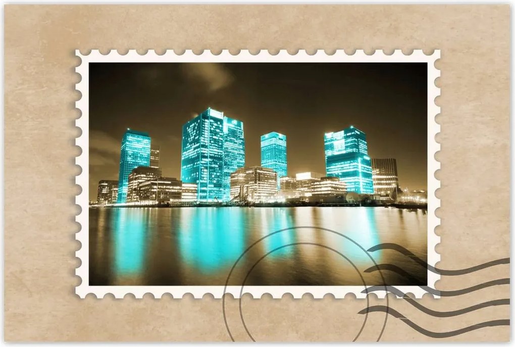 Poszterek 120x80 Kék felhőkarcolók London