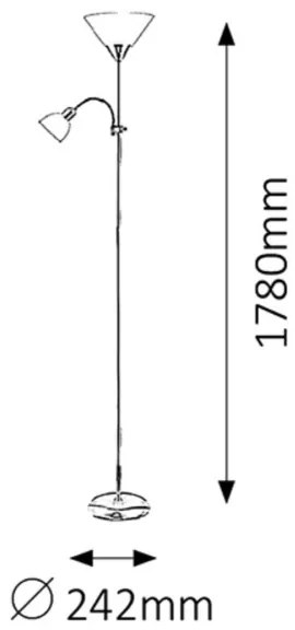 Rabalux 4064 - Állólámpa ACTION 1xE27/100W+E14/25W