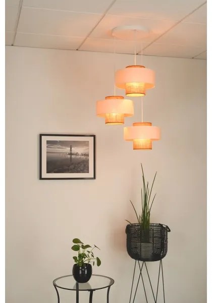 Brilagi - Dallas 3xE27/15W/230V függeszték barna/krém/fehér