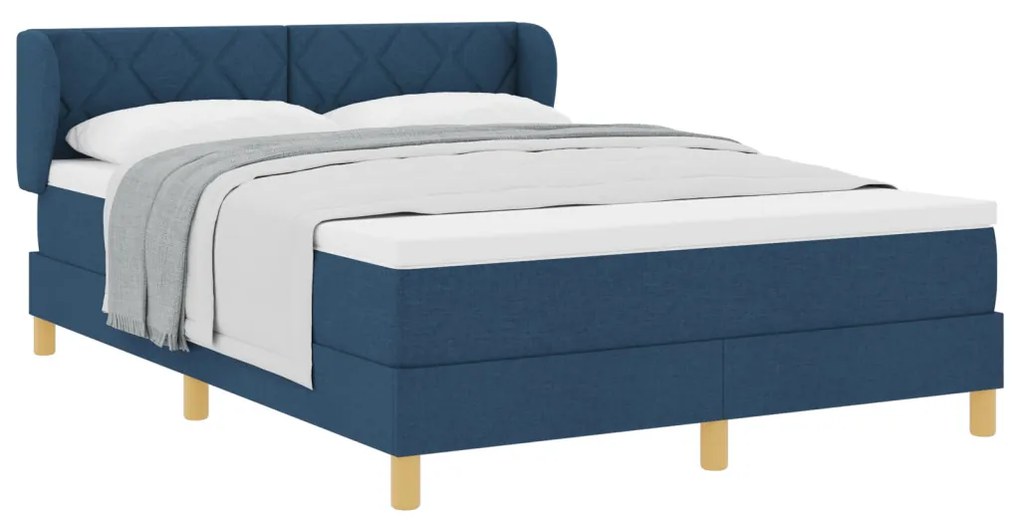 vidaXL Boxspring Ágy Mattal - Kék, 160x200 cm, Szövet