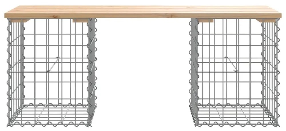 tömör fenyőfa gabion kerti pad 103x31x42 cm