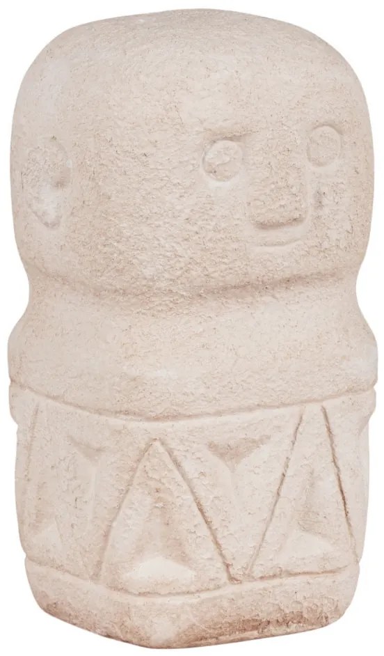 Asztali dekoráció, cement, bézs, 5,5x5,5x10 cm