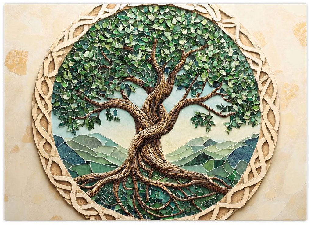 Kép – Fonott életfa (70x50 cm)