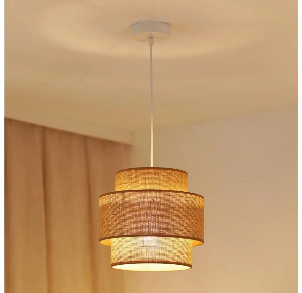 Brilagi - SPACE YUTE lógó 1xE27/15W/230V, 25 cm, bézs/fehér