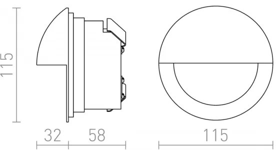 RED-Design Rendl-R10558- LED Kültéri beépített lámpa ASTERIA LED/3W/230V IP54