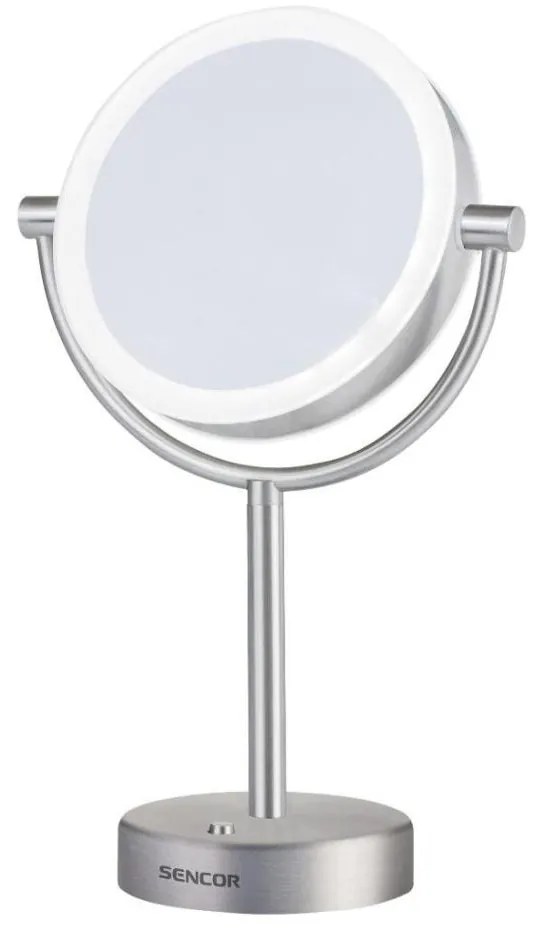 Sencor kozmetikai tükör LED világítással, 5W, 230V, rozsdamentes acél