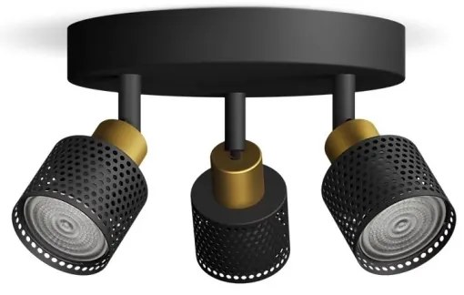 Philips - Spotlámpa NIALL 3xGU10/5W/230V fekete/réz