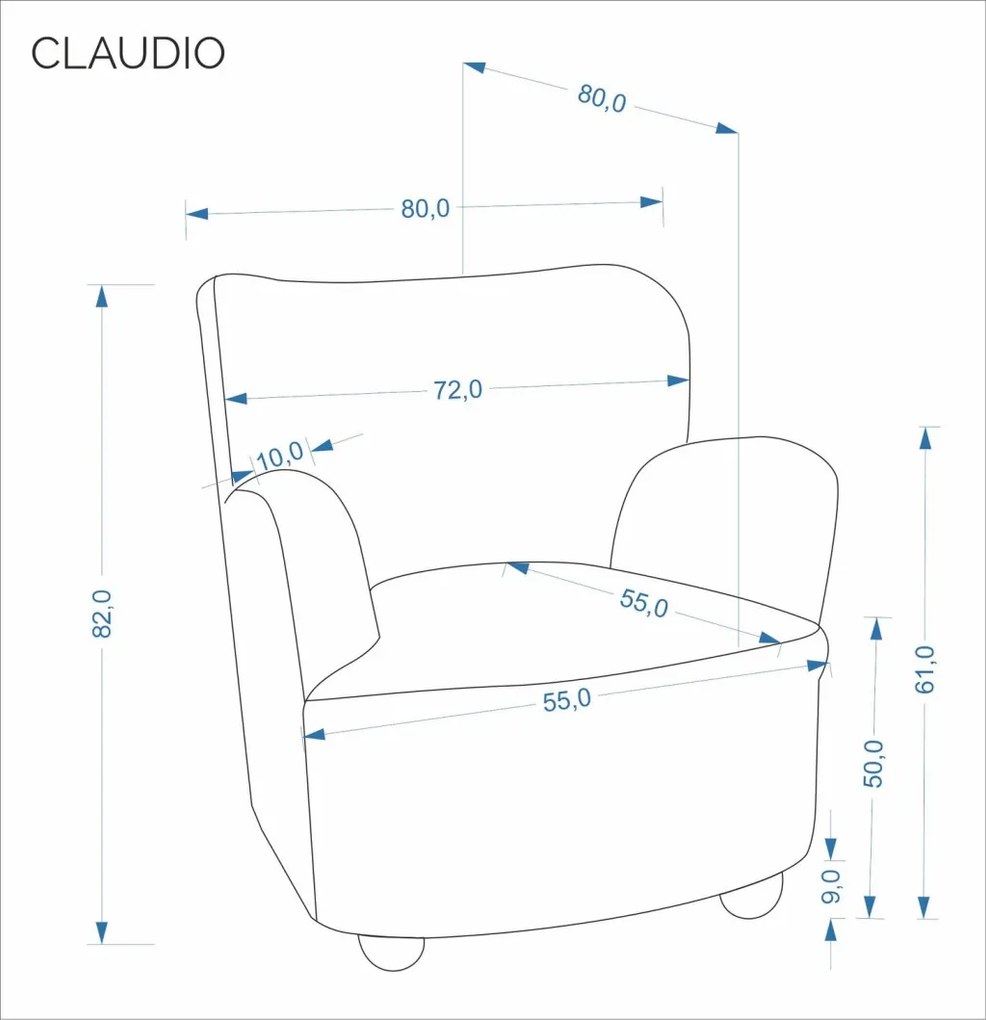 Claudio fotel cappuccino színben