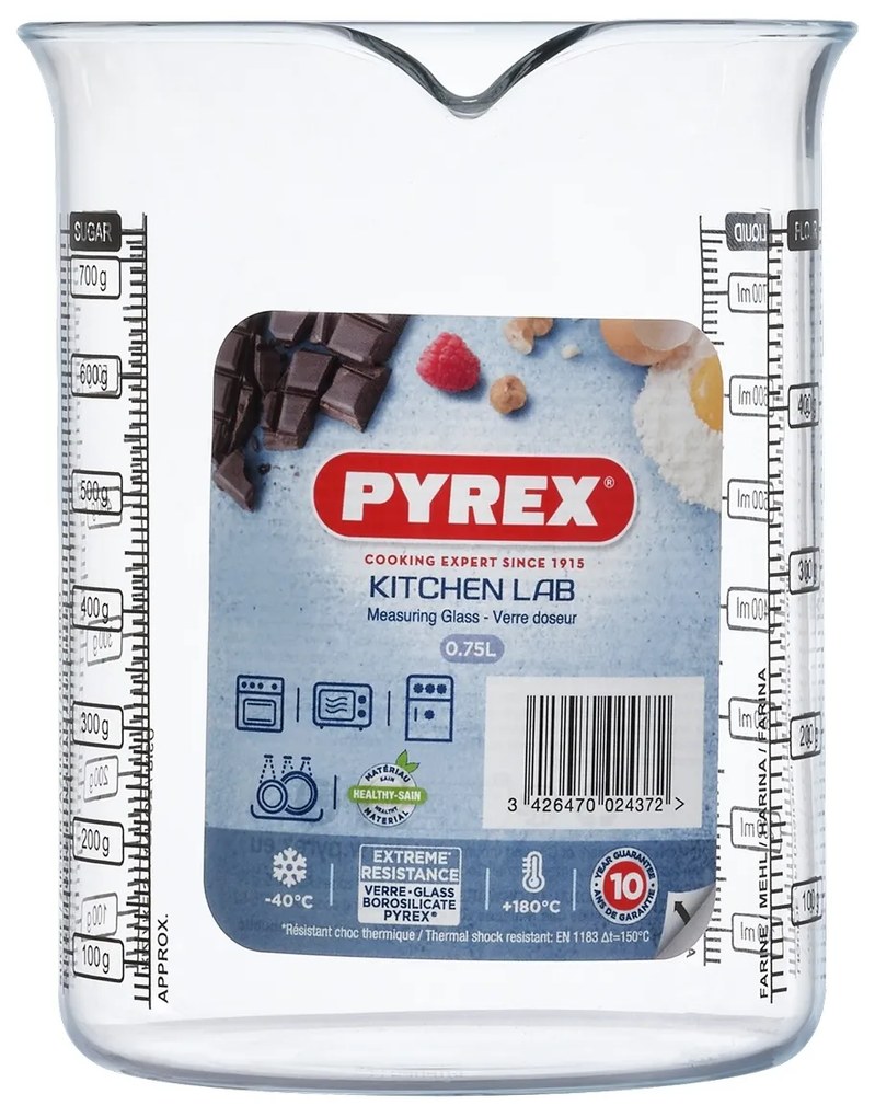 Pyrex üveg mérőpohár 0,75 l, 11 x 14 cm, 11 x 14cm