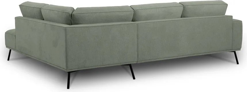 Zöld zsenília sarokkanapé (jobb oldali-L alakú) Amsterdam – Scandic