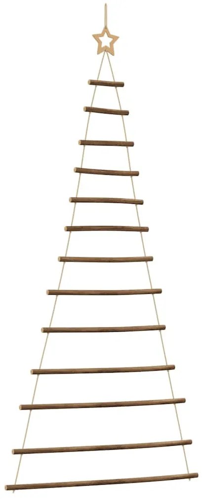 függő karácsonyfa tetején csillaggal 86 x 180 cm természetes ág