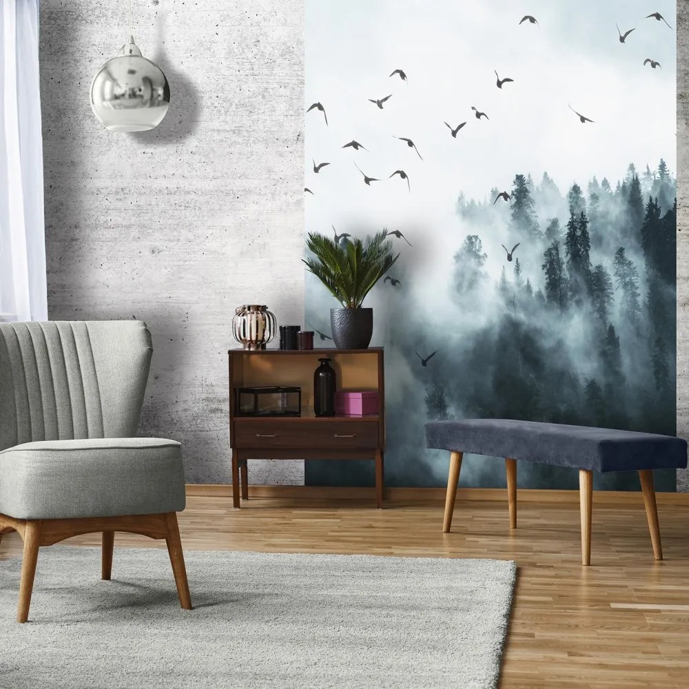 Ködös erdő poszter, fotótapéta, Vlies (206x275 cm, álló)