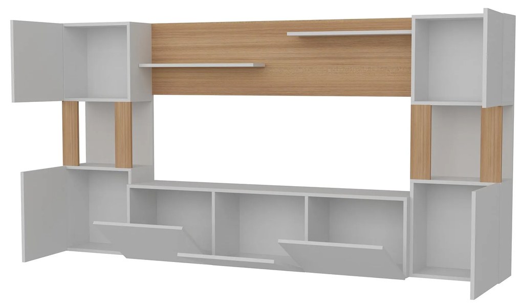 Nappali fal Loreena (fehér + teak) . 1102294