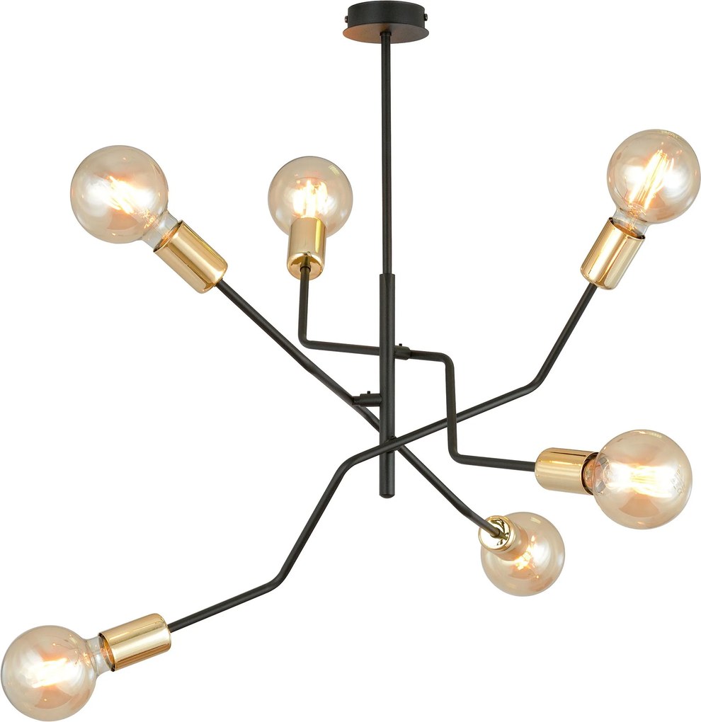 Emibig modern mennyezeti lámpa bolt fekete emi1125/6