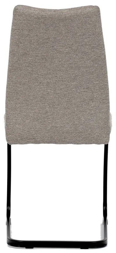 Scaun din material textil maro, cu bază de sanie. DCL-438