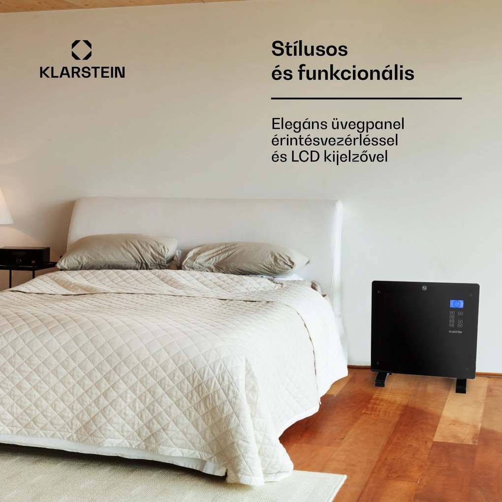 Klarstein Norderney, konvektor, 1000 W termosztát, időzítő, 20 m², fekete