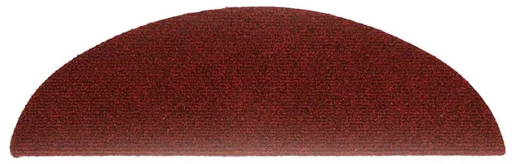 öntapadós lépcsőszőnyegek 30 db 56 x 17 x 3 cm bordói félkör alakú
