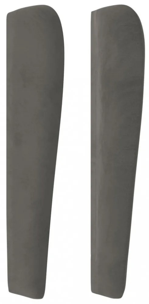 sötétszürke bársony fejtámla szárnyakkal 103 x 23 x 118/128 cm