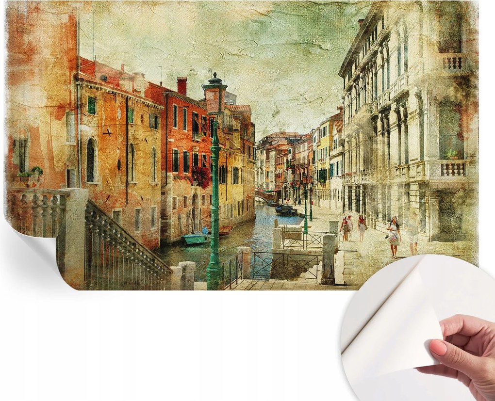 Öntapadós tapéta Divatos 3D fali ragasztóval Városi impresszió 416x254 cm