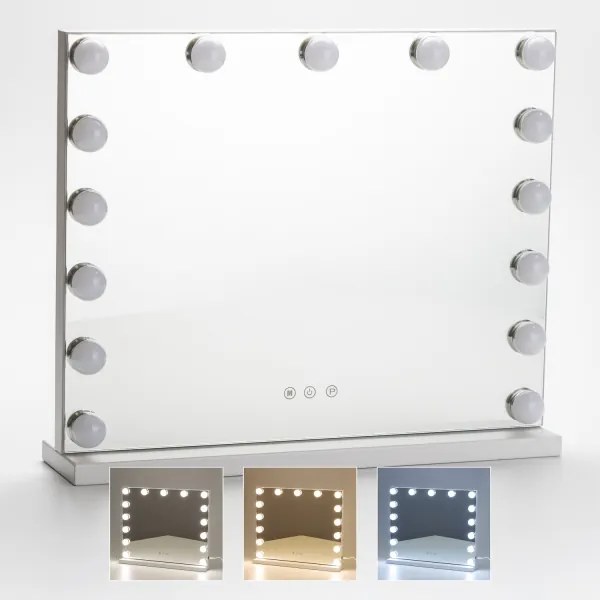 Brilagi - HOLLYWOOD LED smink tükör, állítható fény, 15W, 230V, 3000-6500K