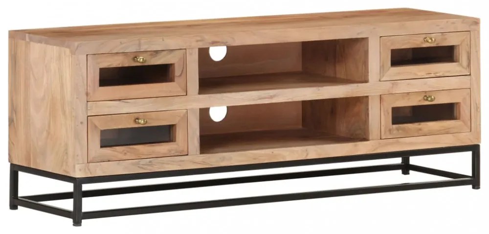 tömör akácfa TV-szekrény 110 x 30 x 40 cm