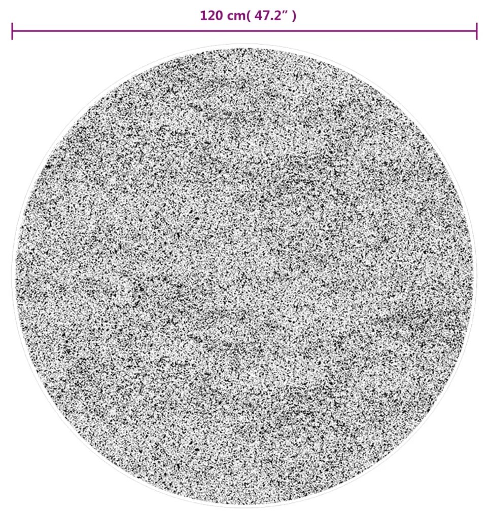 HUARTE antracit rövid szálú puha és mosható szőnyeg Ø 120 cm