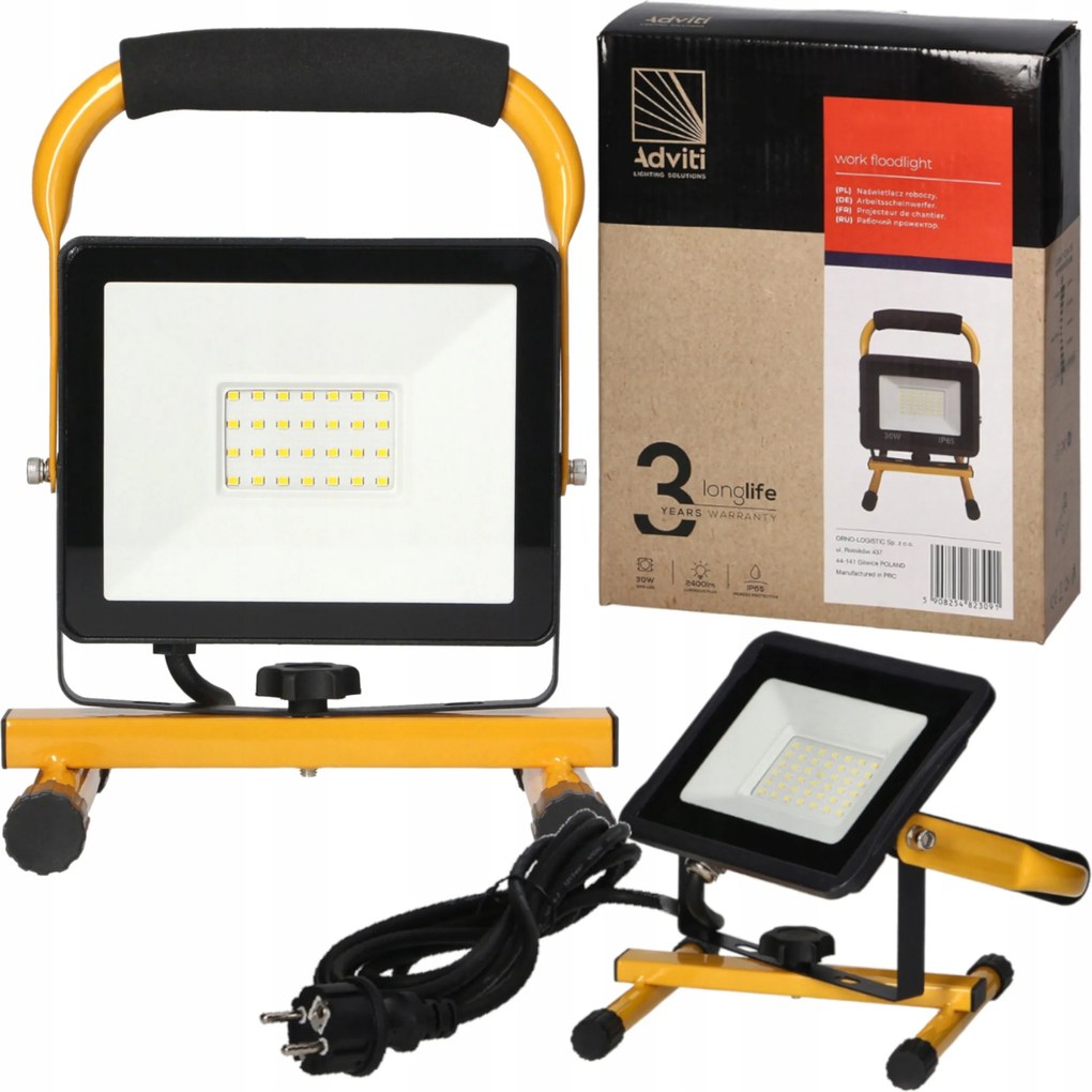 Led fényvető Orno Portax 30W IP65 2400lm 4000K Állvány Vízálló