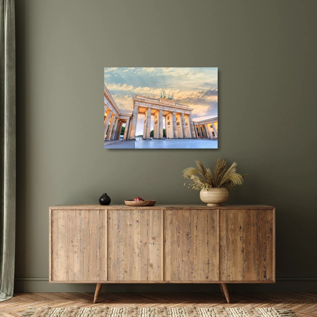 Kép - Brandenburgi kapu, Berlin, Németország (üvegen) (70x50 cm)