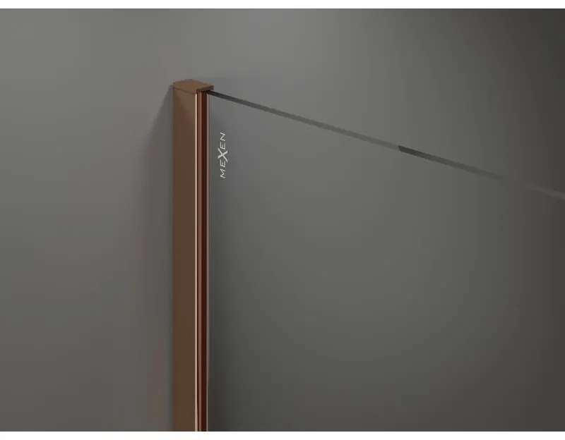 Mexen, Mexen Kioto zuhanyfal Walk-in 55 x 200 cm, átlátszó 8 mm, rózsaszín arany - 800-055-101-60-00
