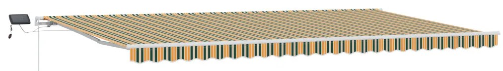 Kézi Behúzható Napellenző LED-del Zöld és Sárga 600x350 cm
