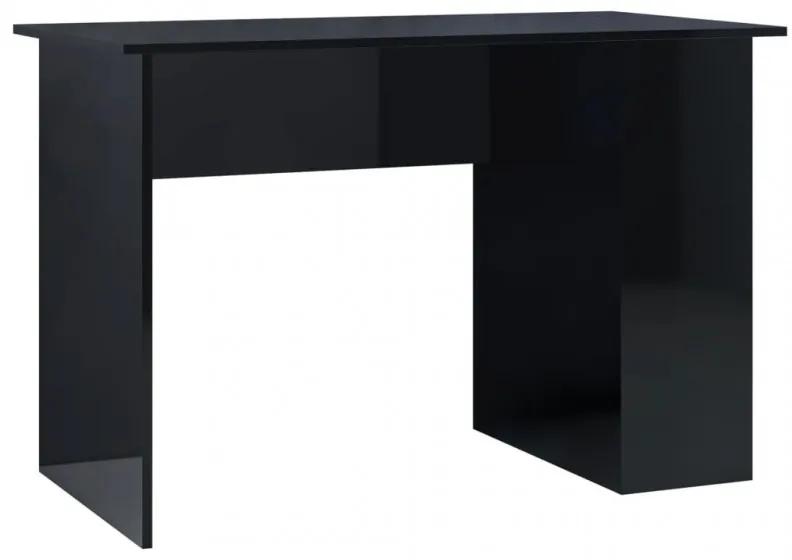 Magasfényű fekete forgácslap íróasztal 110 x 60 x 73 cm