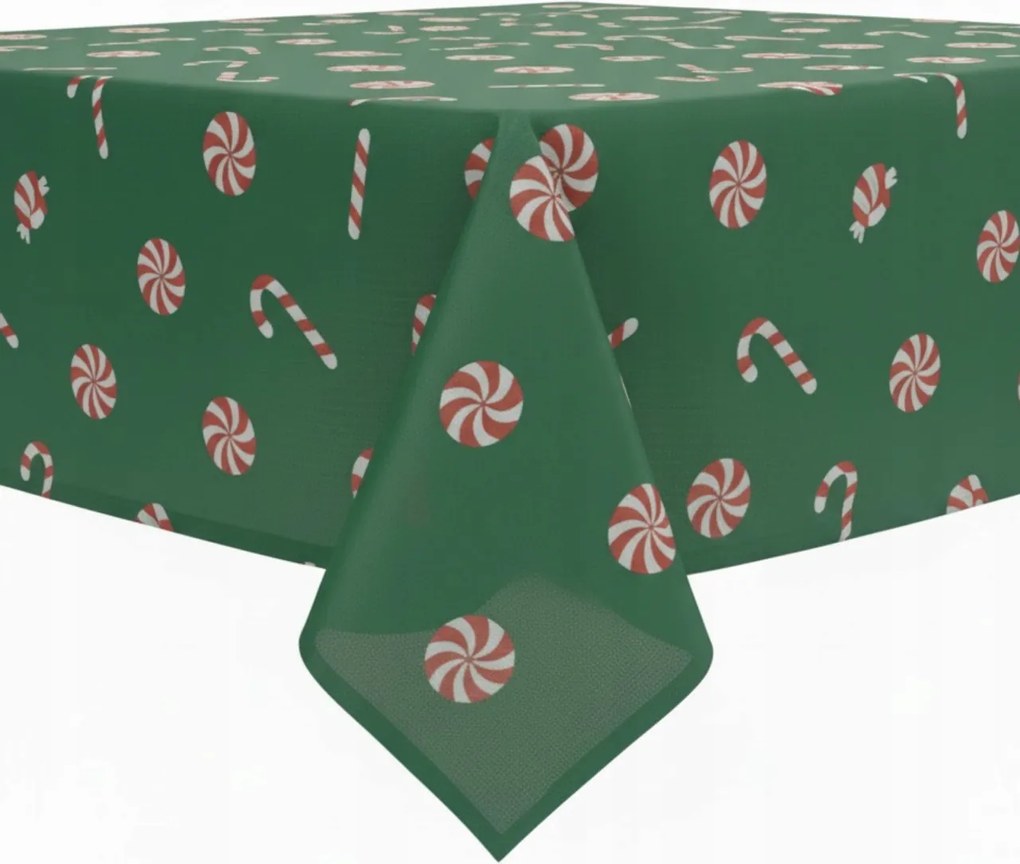 Karácsonyi Asztalterítő Eldobható 130x180 Műanyag Cerata Zöld Szenteste