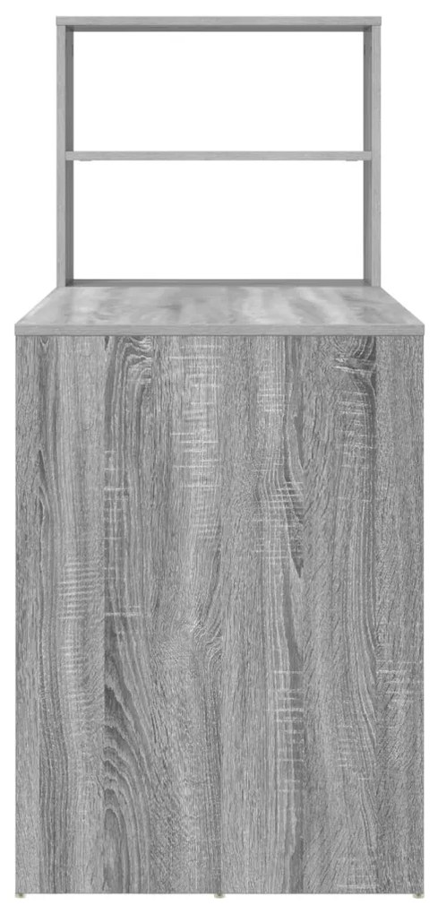 asztal tárolóval, szürke sonoma 113x54x120 cm forgácslap
