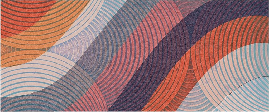 Dekoratív Fotótapéta Hálószobába Színes hullámok 250x104 Ragasztó