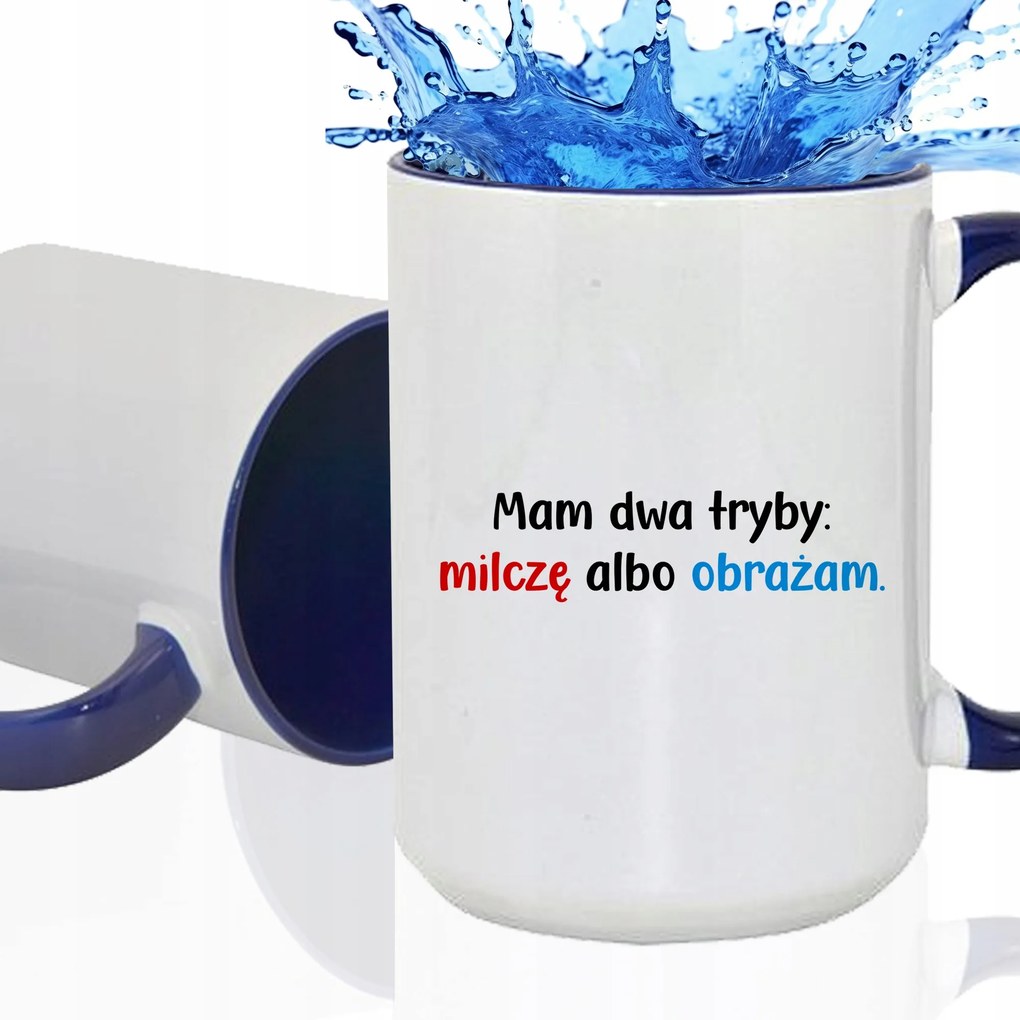 Bögre Fehér XXL Beltéri Sötétkék Vicces Kütyü Ajándék Hallgatok Vagy Sértegetek