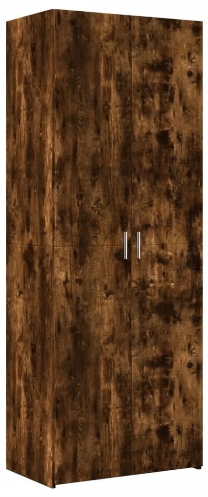 füstös tölgy színű szerelt fa tárolószekrény 70 x 42,5 x 225 cm