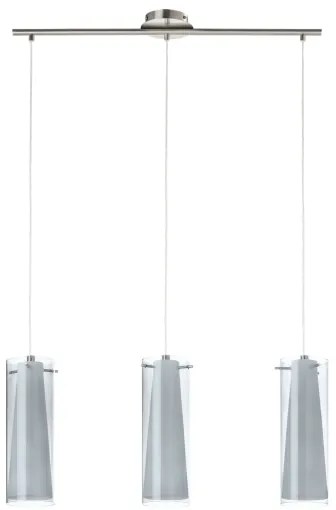 EGLO 90305 - PINTO NERO 3xE27/60W függesztett lámpa, füstszínű