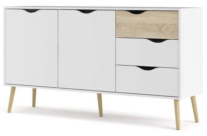 Fehér komód OSLO 75381 3 fiókkal