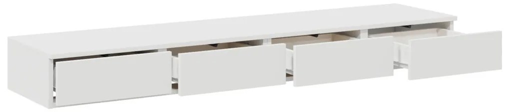 Éjjeli Szekrény Fehér Mérnöki fa 150 x 36,5 x 16,5 cm Fiókok