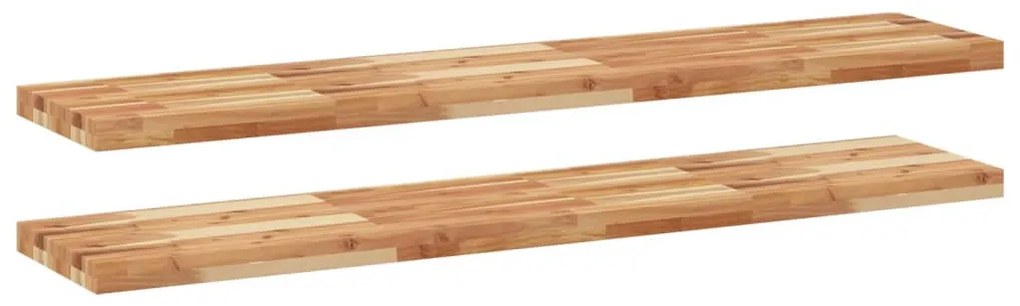 2 db olajbevonatú tömör akácfa függőpolc 160 x 30 x 4 cm