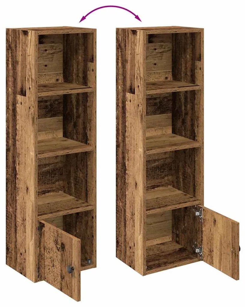 antik fa színű szerelt fa könyvespolc 31x24x102 cm