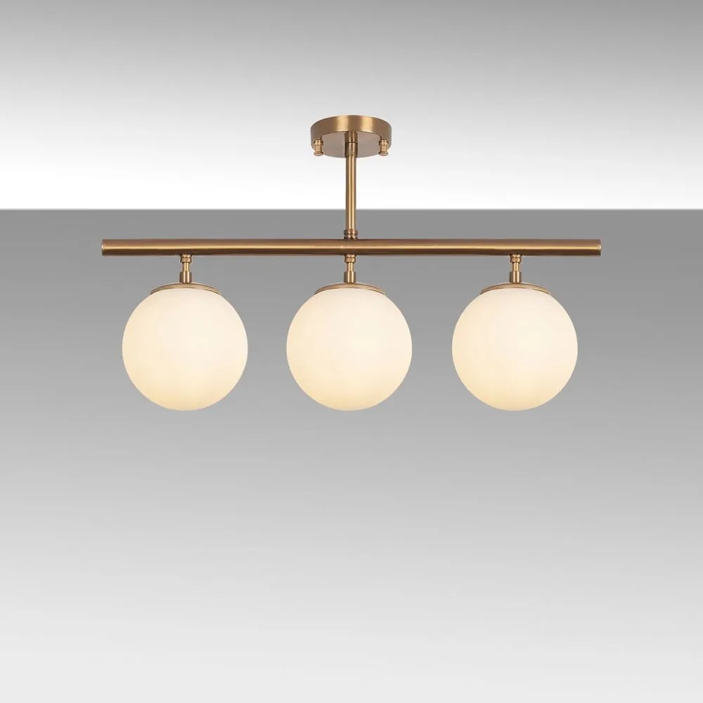 Bronzszínű mennyezeti lámpa üveg búrával ø 15 cm Atmaca – Opviq lights