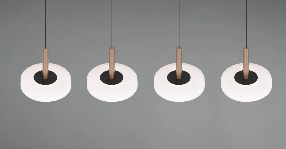 Fekete-fehér-aranyszínű LED dimmelhető függőlámpa üveg búrával Celeste – Trio