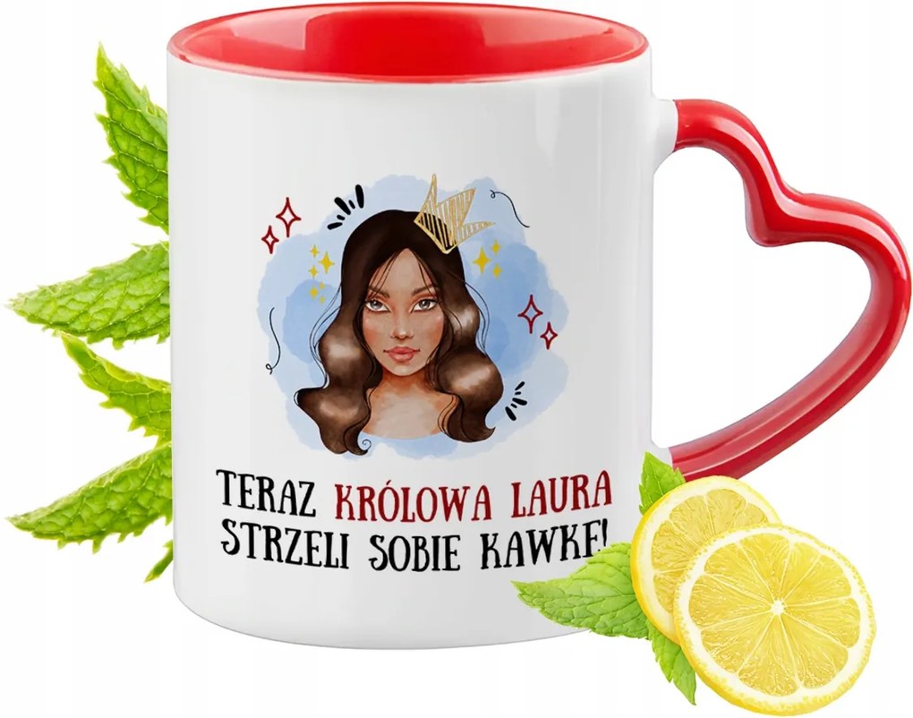 Laura Piros Bögre Szív Alakú Füllel Ajándék