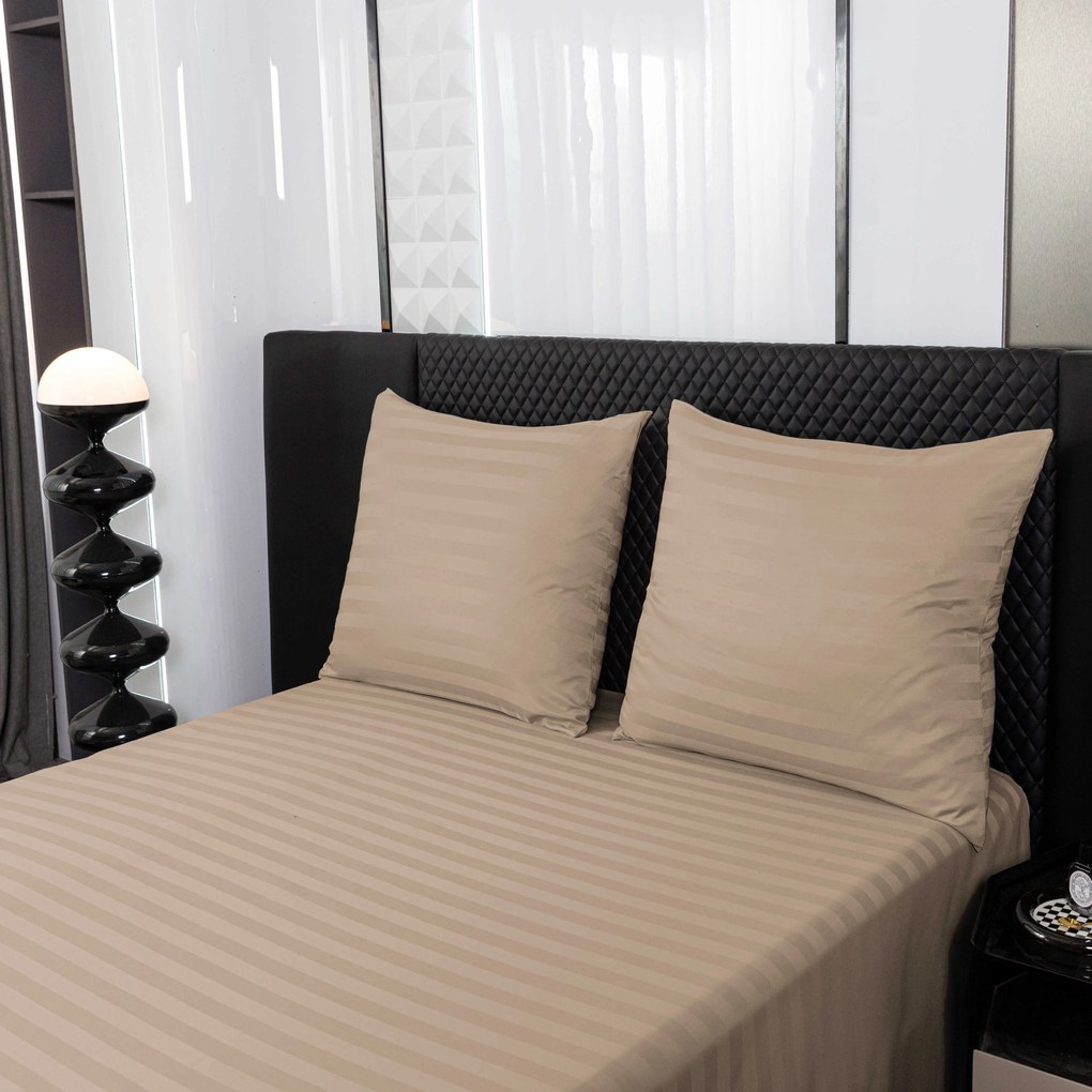 JASMINE mikroszálas szállodai ágyneműhuzat, bézs – 2 cm-es csíkos Ágyneműhuzat mérete: 2 db 70 x 90 cm | 200 x 220 cm