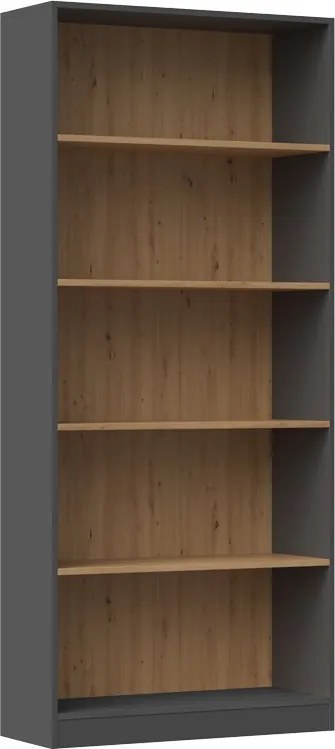 R80 polcos szekrény, antracit-tölgy