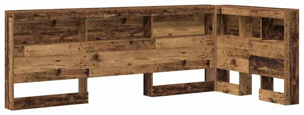 Tároló fejtámla polcokkal fejtámlával Régi fa 80 cm Faanyag