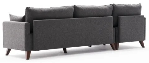RIGA L-alakú sarokkanapé, antracit, balos kivitel