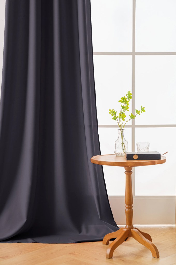 Függöny OXFORD LIGHT 140x250 cm, sötétszürke Felfüggesztés: Hullámos sínszalag