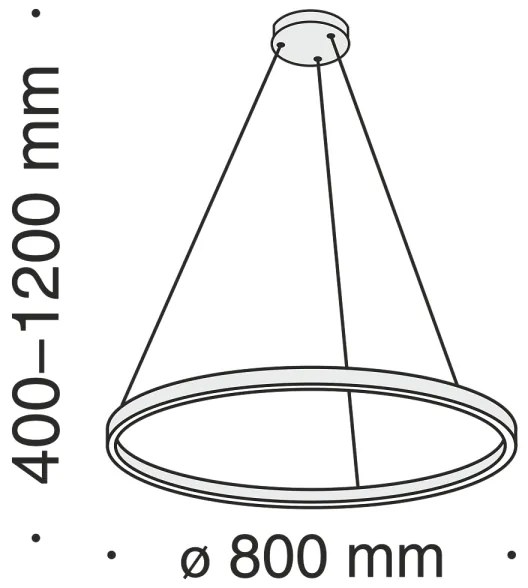 Maytoni MOD058PL-L42B3K - LED Csillár zsinóron RIM LED/51W/230V átm. 80 cm fekete